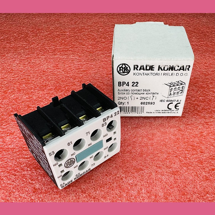 Блок дополнительных контактов фронтальный 2NO+2NC BP4 22 EAC602593 RADE KONCAR